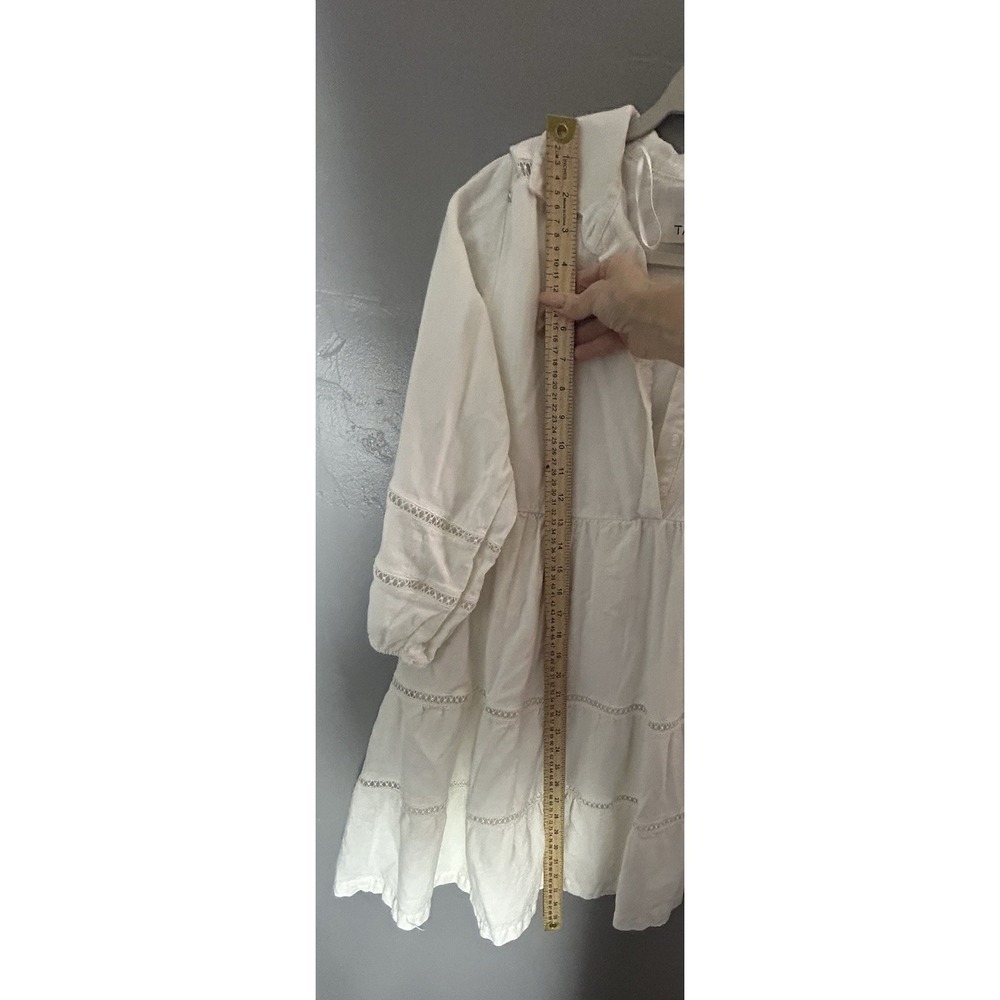 Taylor Women's Dress Babydoll Swing Flowy Dress Size 12 White Tiered Boho Summer - Picture 9 of 11